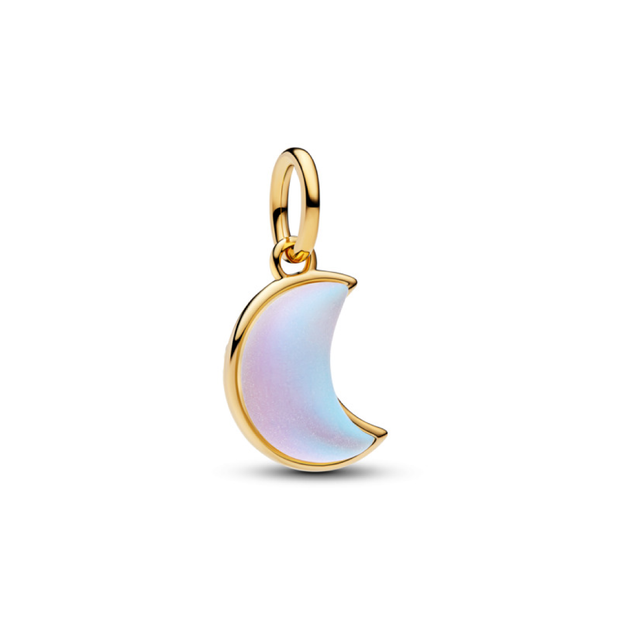 Gold Iridescent Moon Charm