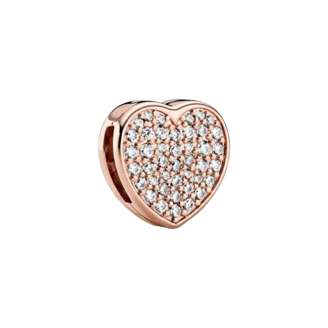 Reflexions Pink Zirconia Heart Charm