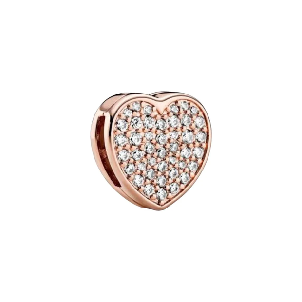 Reflexions Pink Zirconia Heart Charm