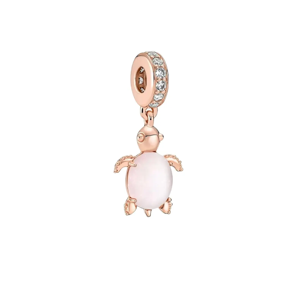 Pink Pearl Turtle Charm