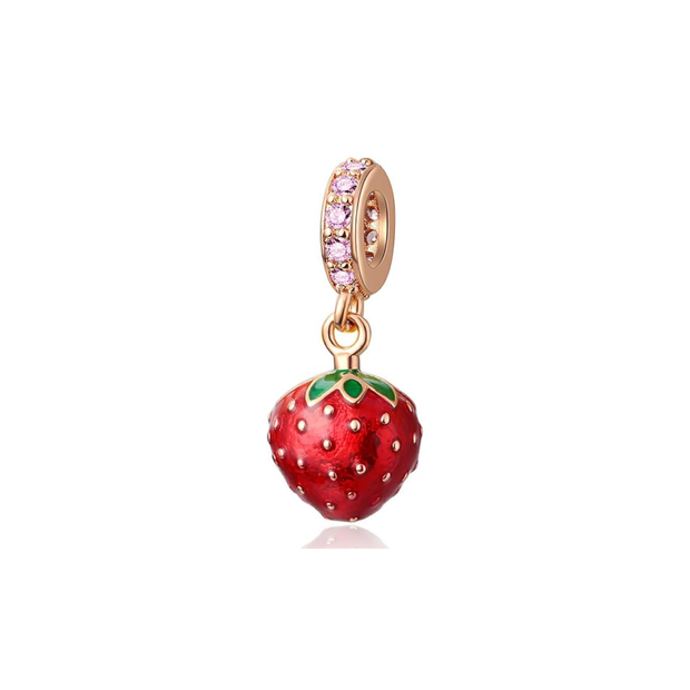 Rose Gold Strawberry Charm