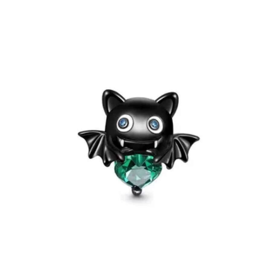 Black Bat Zirconia Charm