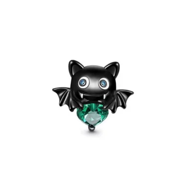 Black Bat Zirconia Charm