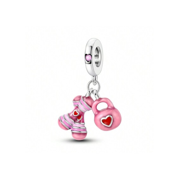 Pink Weightlifting Box Charm