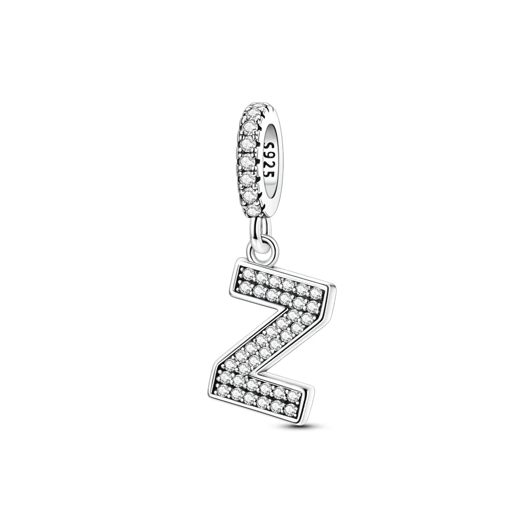 Dangle Zirconia Letter Charm