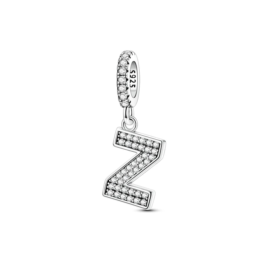 Dangle Zirconia Letter Charm
