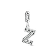 Dangle Zirconia Letter Charm