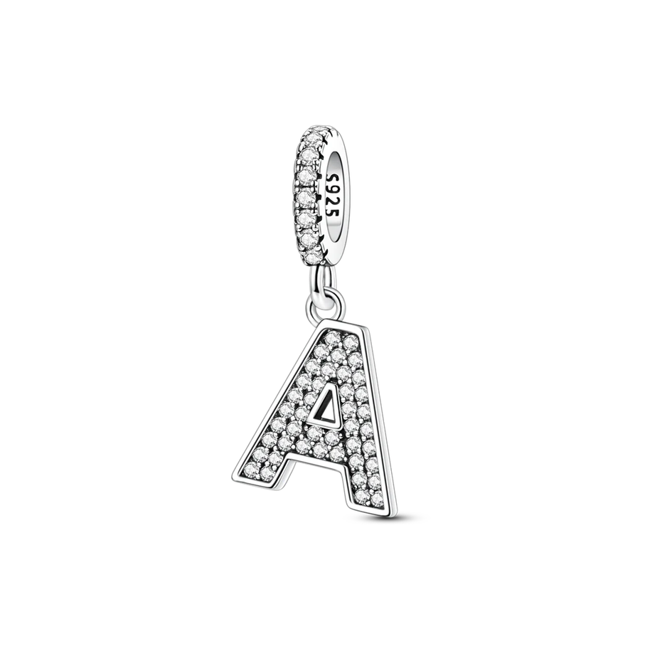 Dangle Zirconia Letter Charm