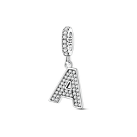 Dangle Zirconia Letter Charm